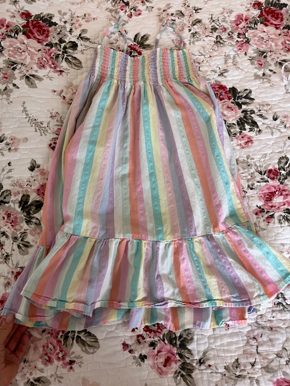 H&M Pastel Rainbow Stripe Sundress in Pink, Blue, Yellow, Green, Purple